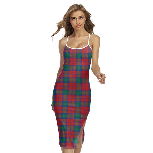 Lindsay Modern Tartan Plaid Back Cross Cami Dress