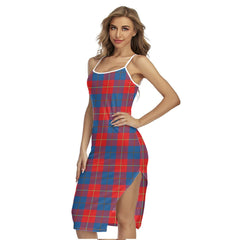 Galloway Red Tartan Plaid Back Cross Cami Dress