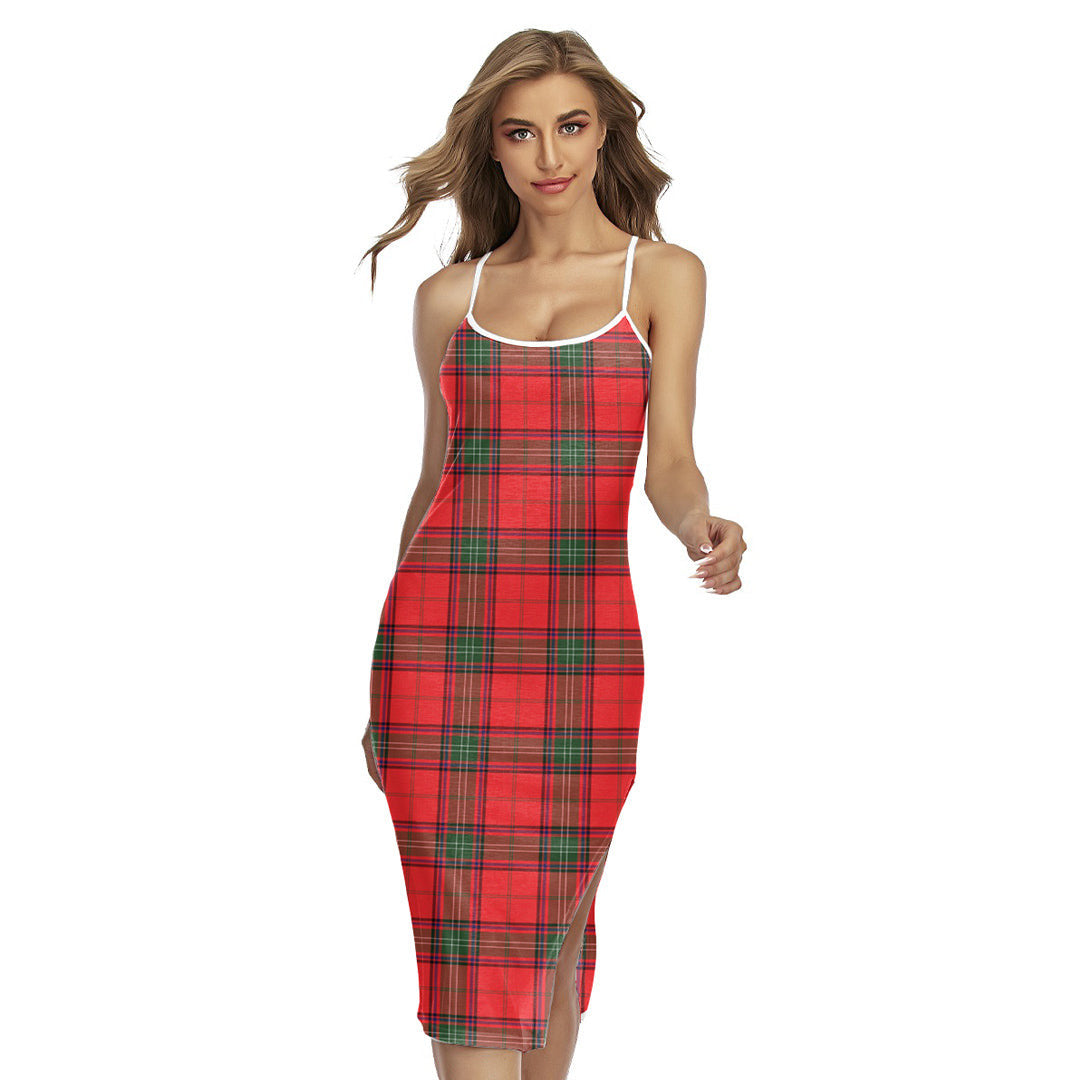 Seton Modern Tartan Plaid Back Cross Cami Dress