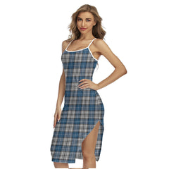 Napier Modern Tartan Plaid Back Cross Cami Dress