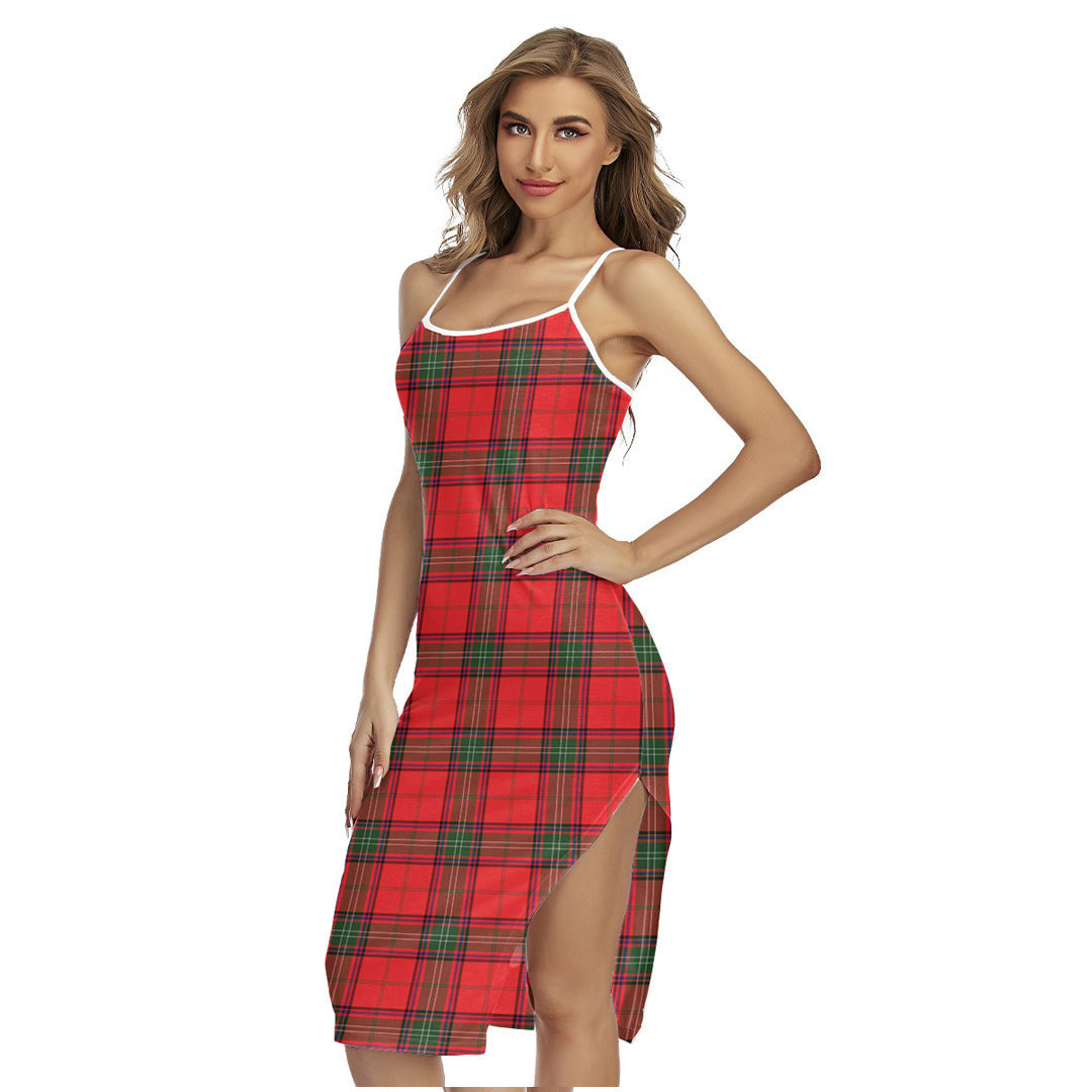 Seton Modern Tartan Plaid Back Cross Cami Dress