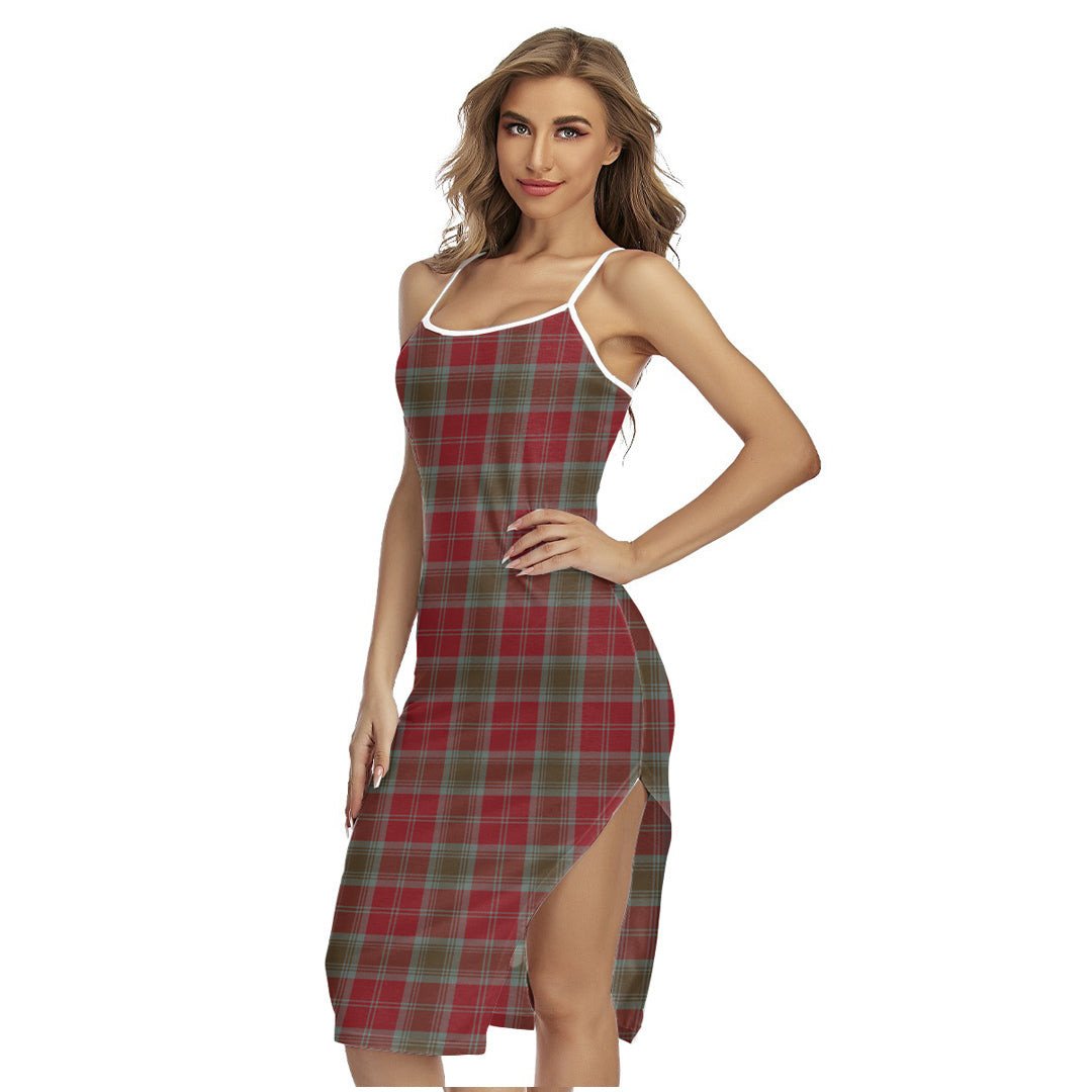 Lindsay Weathered Tartan Plaid Back Cross Cami Dress