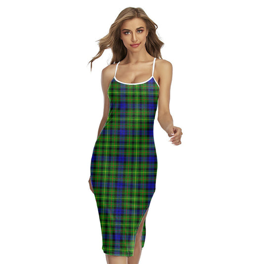 Rollo Modern Tartan Plaid Back Cross Cami Dress