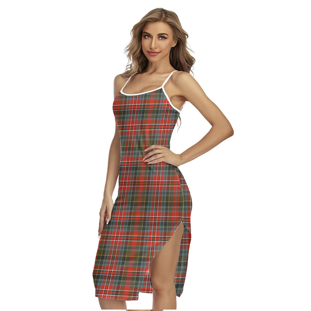 MacPherson Weathered Tartan Plaid Back Cross Cami Dress