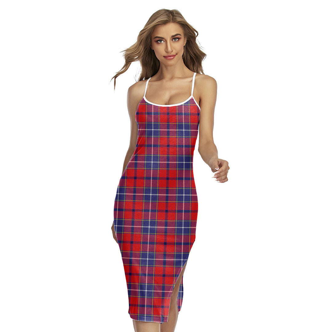 Wishart Dress Tartan Plaid Back Cross Cami Dress