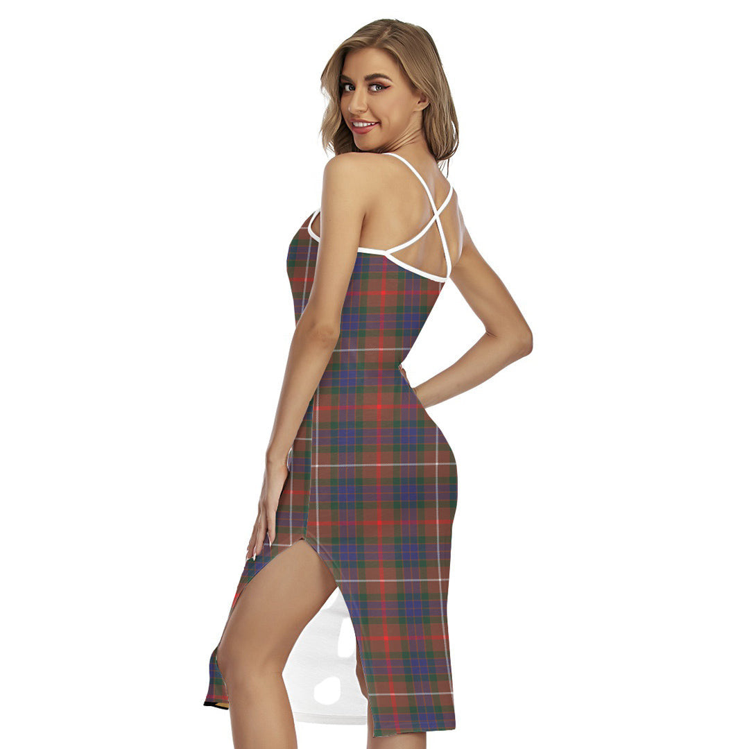 Fraser Hunting Modern Tartan Plaid Back Cross Cami Dress