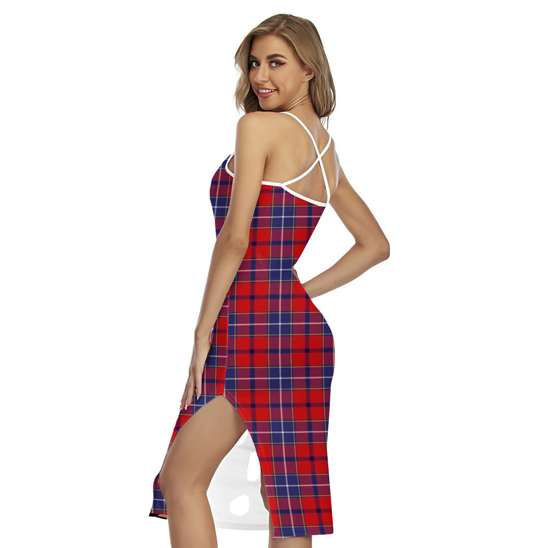 Wishart Dress Tartan Plaid Back Cross Cami Dress