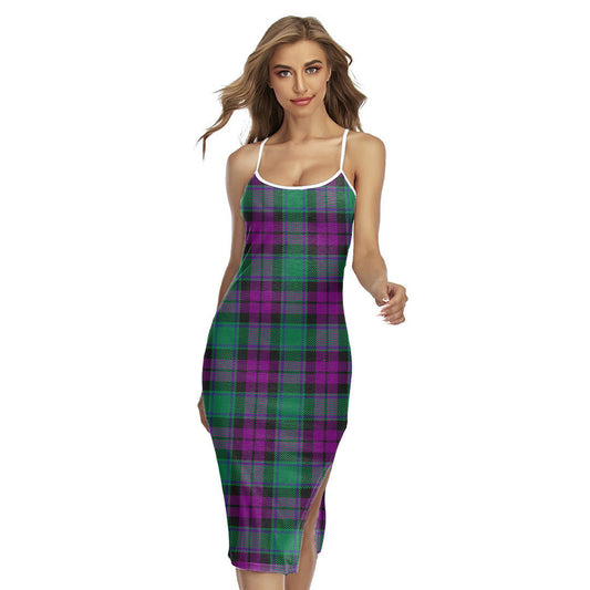 MacArthur Milton Tartan Plaid Back Cross Cami Dress