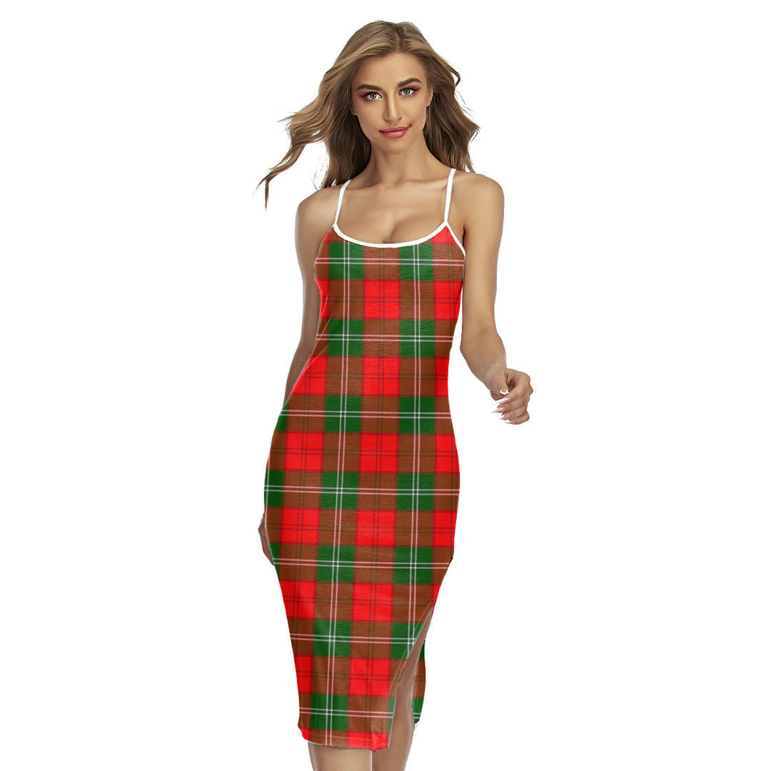 Lennox Modern Tartan Plaid Back Cross Cami Dress