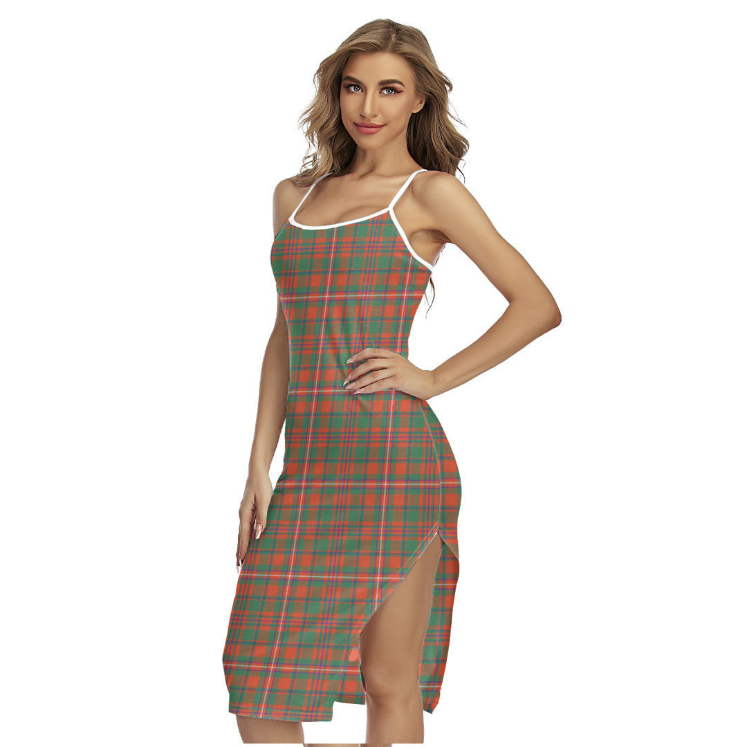 MacKinnon Ancient Tartan Plaid Back Cross Cami Dress