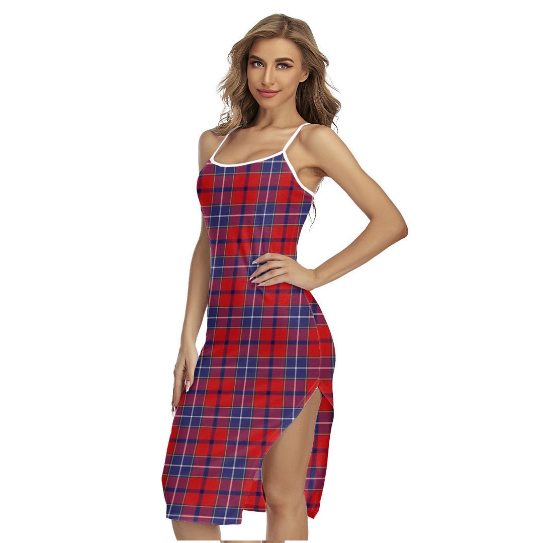 Wishart Dress Tartan Plaid Back Cross Cami Dress