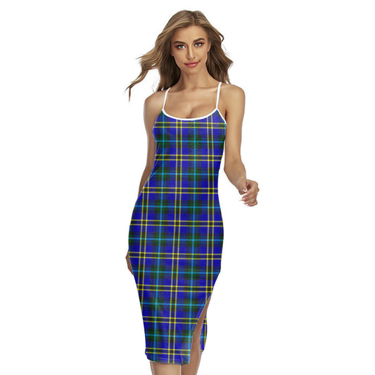 Weir Modern Tartan Plaid Back Cross Cami Dress