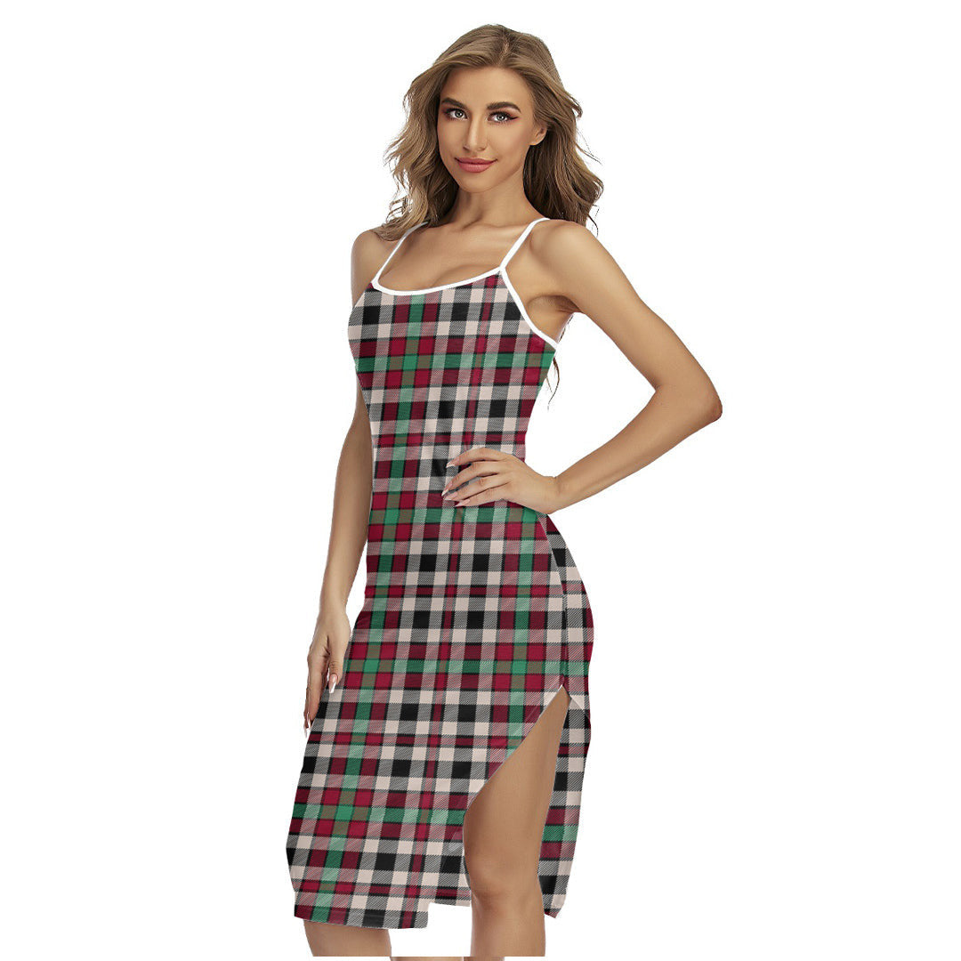 Borthwick Dress Ancient Tartan Plaid Back Cross Cami Dress