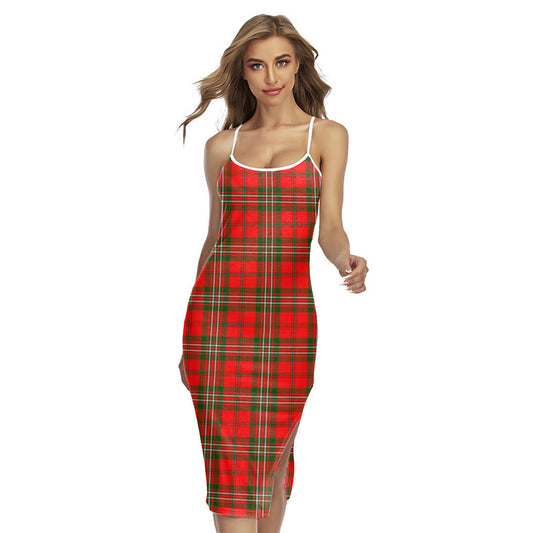 SCOTT MODERN Tartan Plaid Back Cross Cami Dress