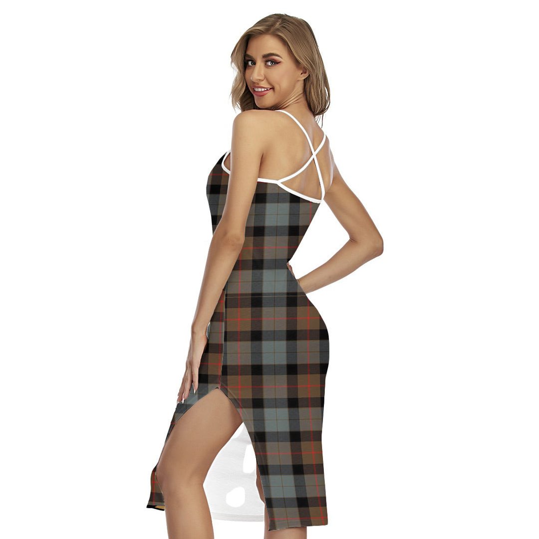 Gunn Weathered Tartan Plaid Back Cross Cami Dress