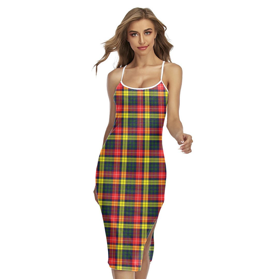 Buchanan Modern Tartan Plaid Back Cross Cami Dress