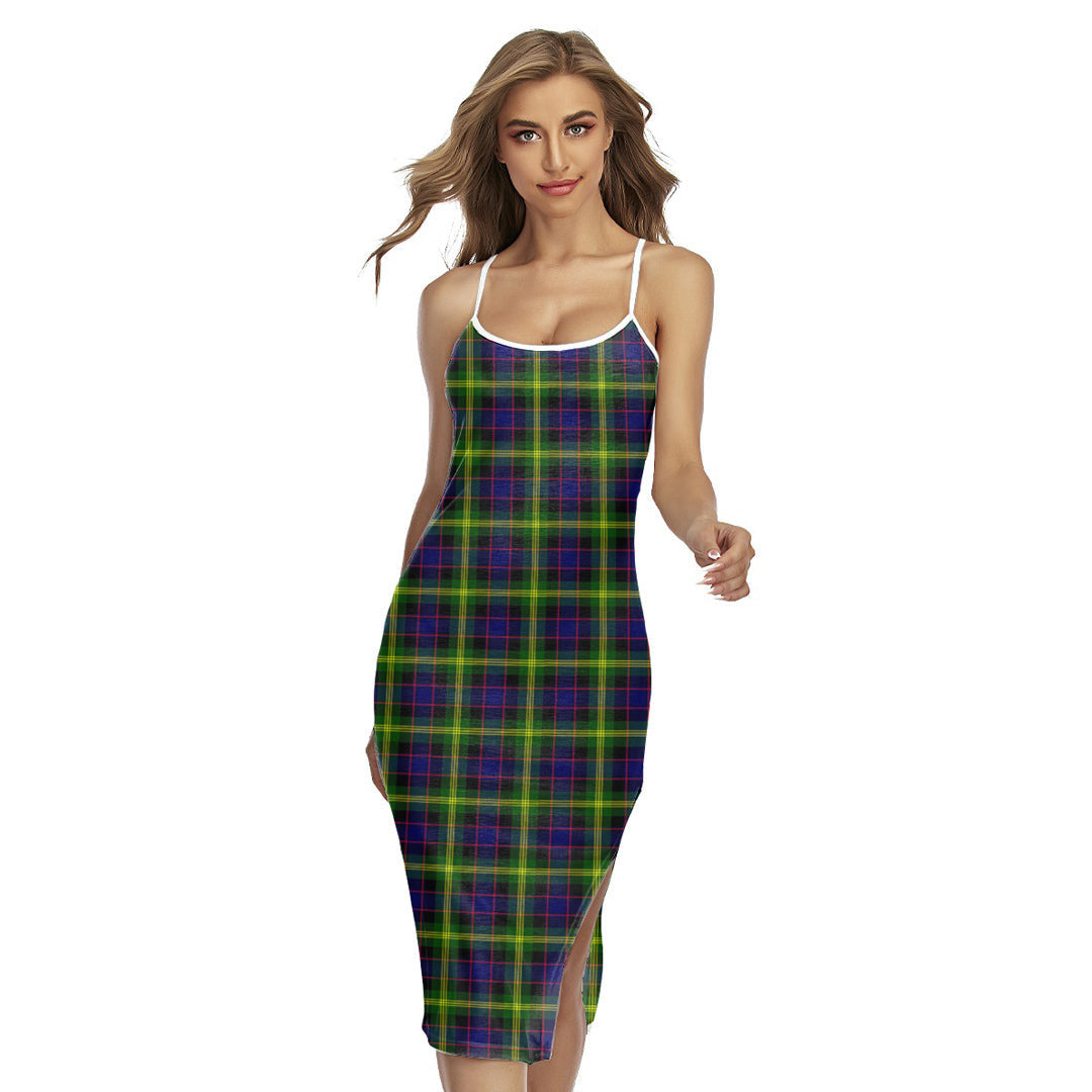 Watson Modern Tartan Plaid Back Cross Cami Dress