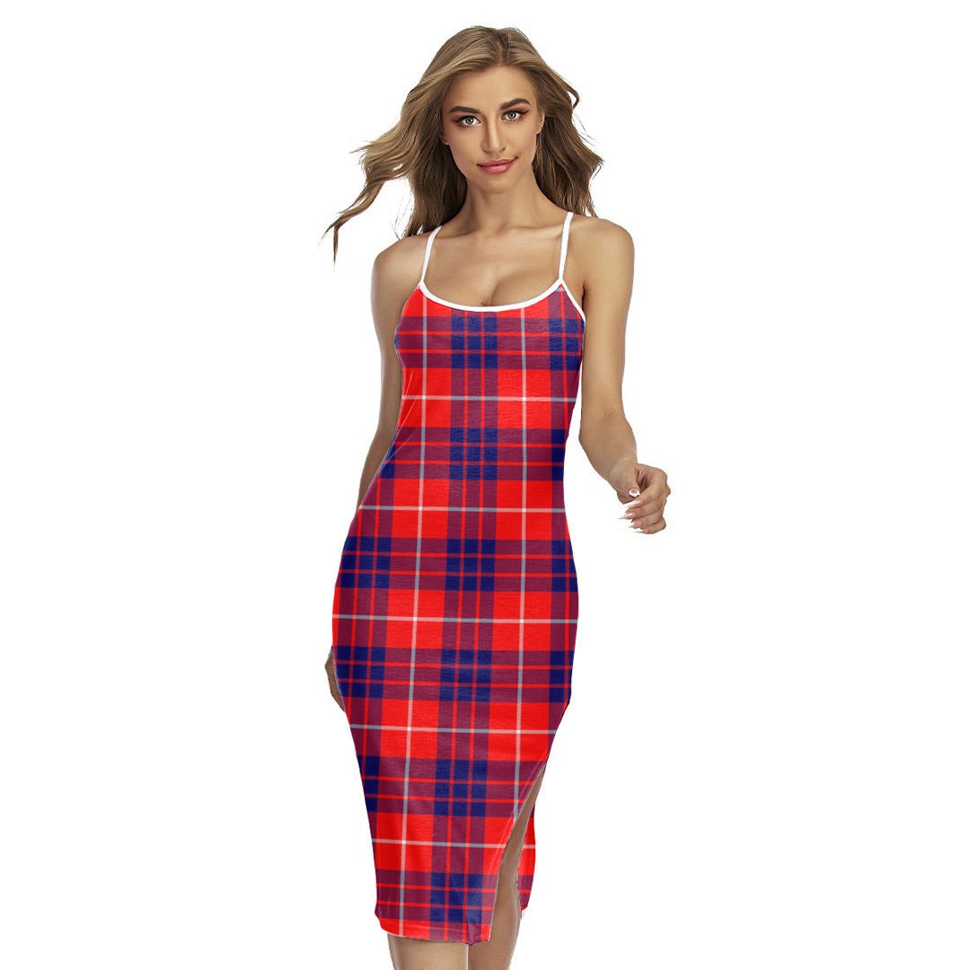 Hamilton Modern Tartan Plaid Back Cross Cami Dress