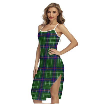 Duncan Modern Tartan Plaid Back Cross Cami Dress