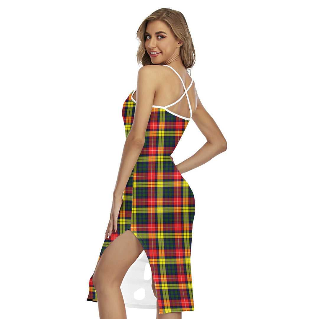 Buchanan Modern Tartan Plaid Back Cross Cami Dress