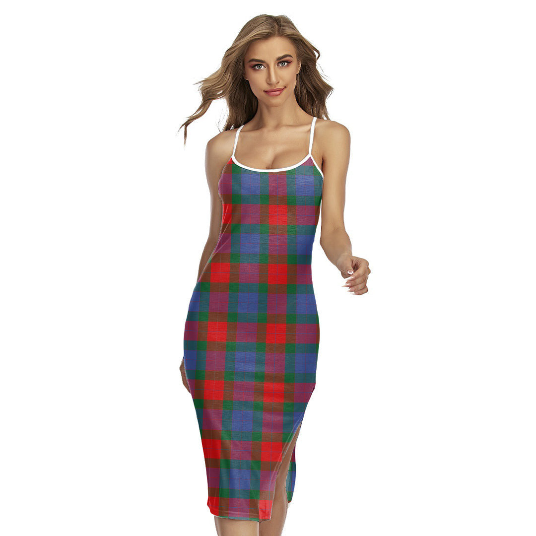 Mar Tartan Plaid Back Cross Cami Dress