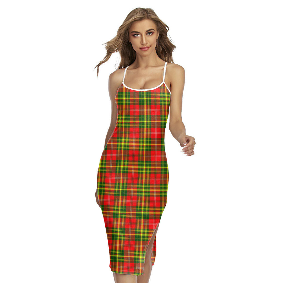 Leask Tartan Plaid Back Cross Cami Dress