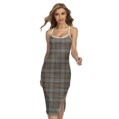 Outlander Fraser Tartan Plaid Back Cross Cami Dress