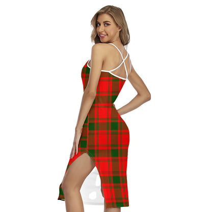 MacQuarrie Modern Tartan Plaid Back Cross Cami Dress