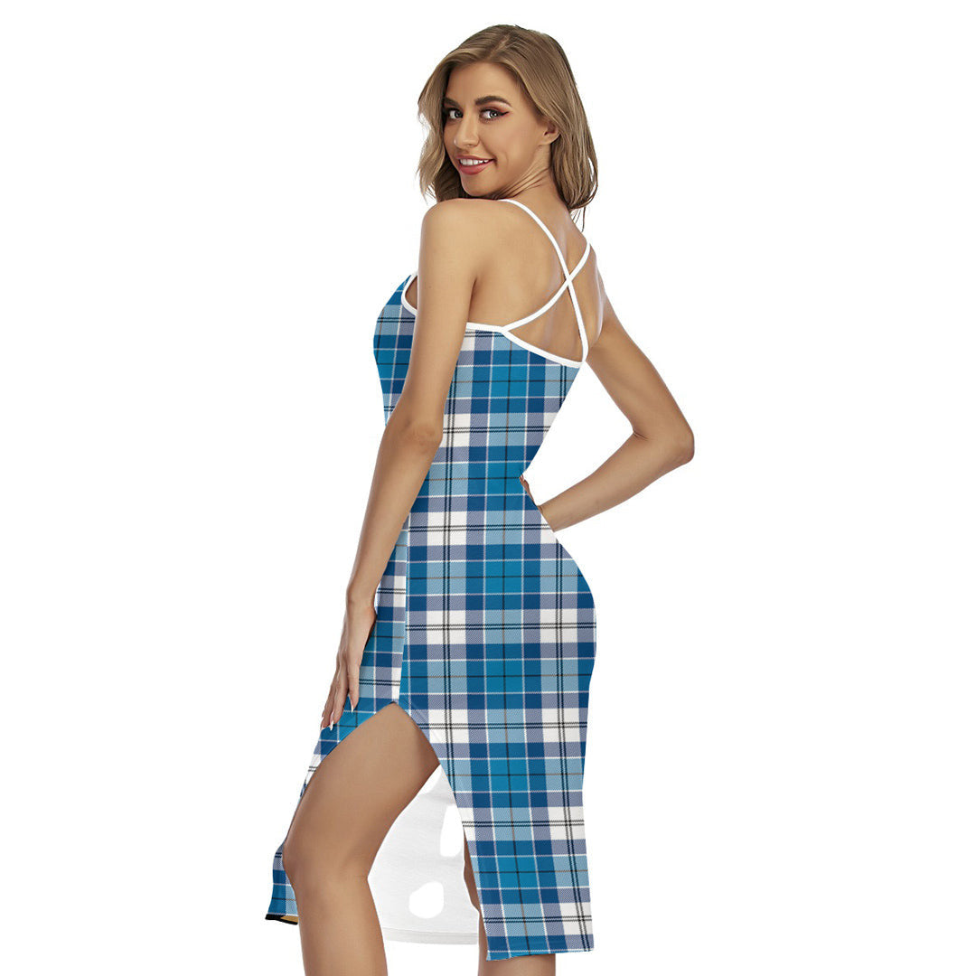 Roberton Tartan Plaid Back Cross Cami Dress