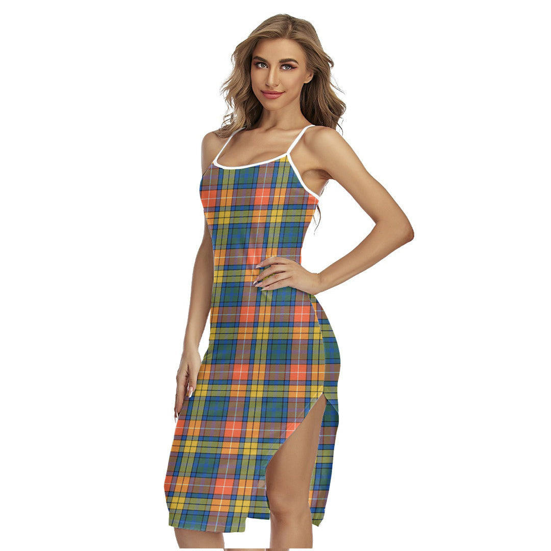 Buchanan Ancient Tartan Plaid Back Cross Cami Dress