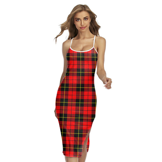 Wallace Hunting Red Tartan Plaid Back Cross Cami Dress