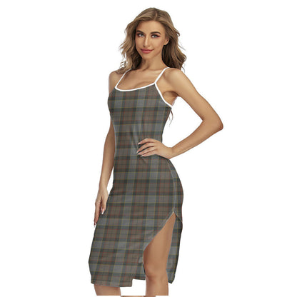 Outlander Fraser Tartan Plaid Back Cross Cami Dress