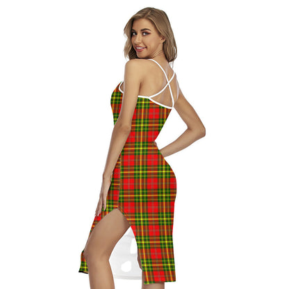 Leask Tartan Plaid Back Cross Cami Dress