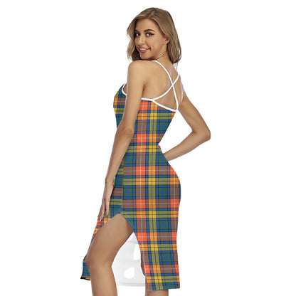 Buchanan Ancient Tartan Plaid Back Cross Cami Dress