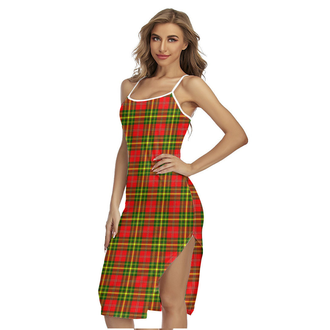 Leask Tartan Plaid Back Cross Cami Dress