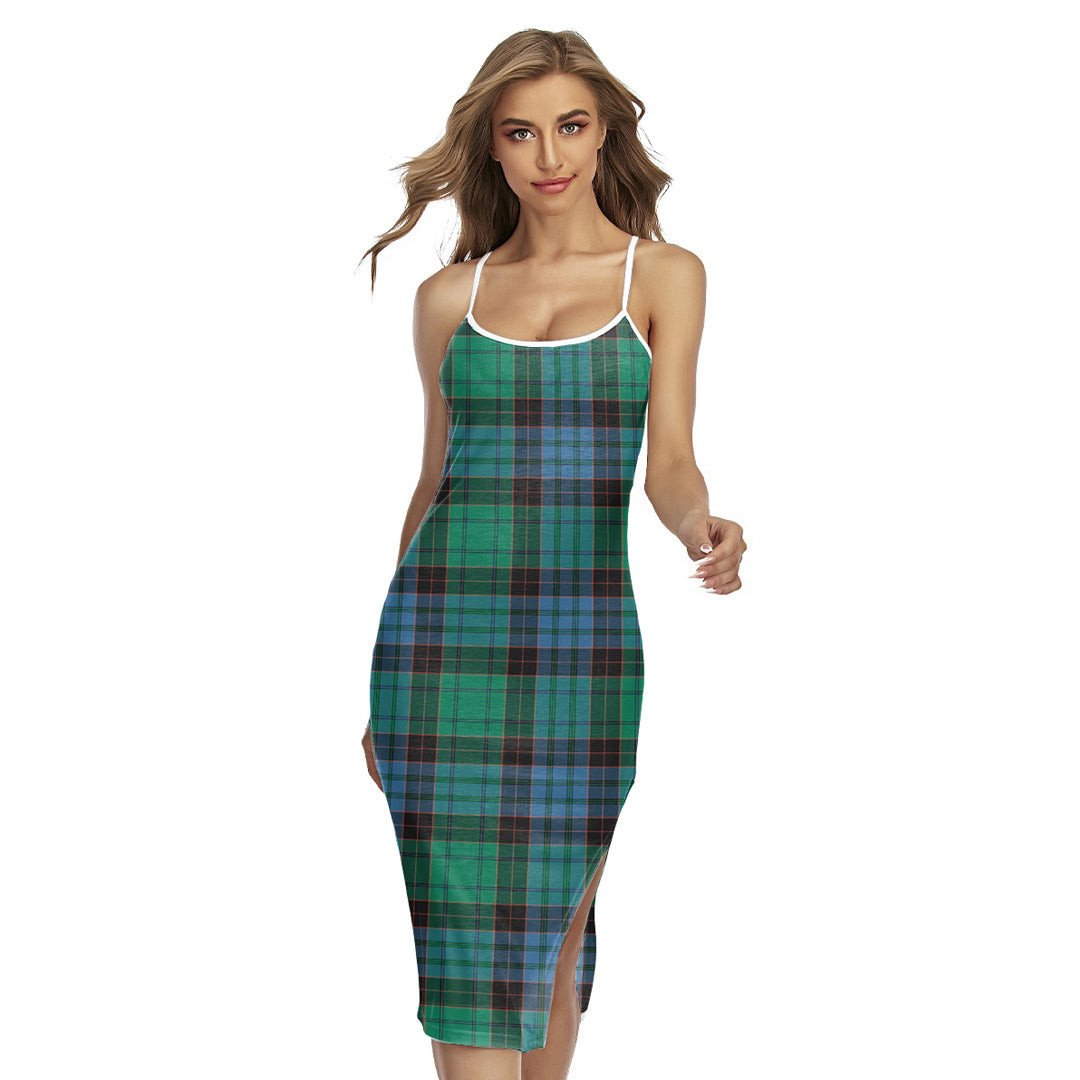 Stewart Old Ancient Tartan Plaid Back Cross Cami Dress