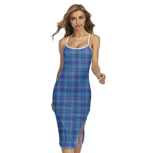 Mercer Modern Tartan Plaid Back Cross Cami Dress