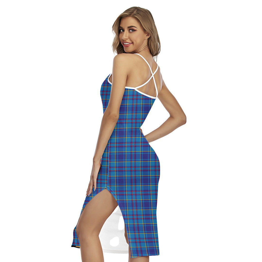 Mercer Modern Tartan Plaid Back Cross Cami Dress