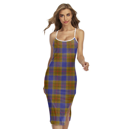 Balfour Modern Tartan Plaid Back Cross Cami Dress