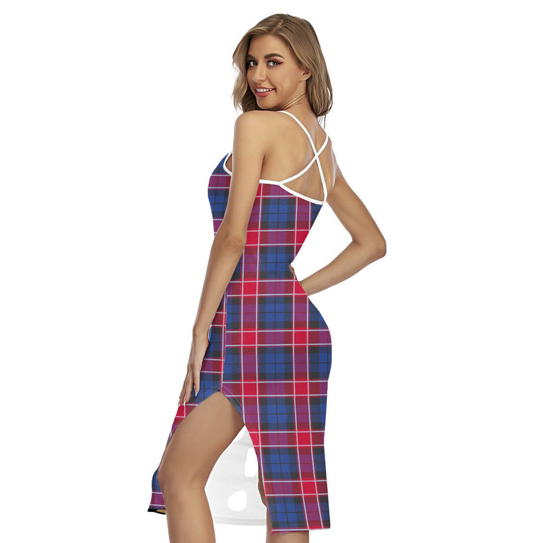 Graham of Menteith Red Tartan Plaid Back Cross Cami Dress