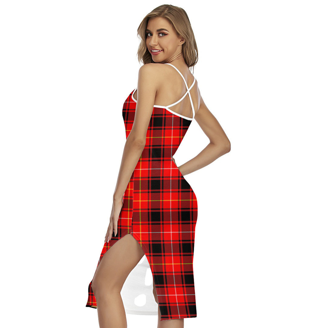 MacIver Modern Tartan Crest Back Cross Cami Dress