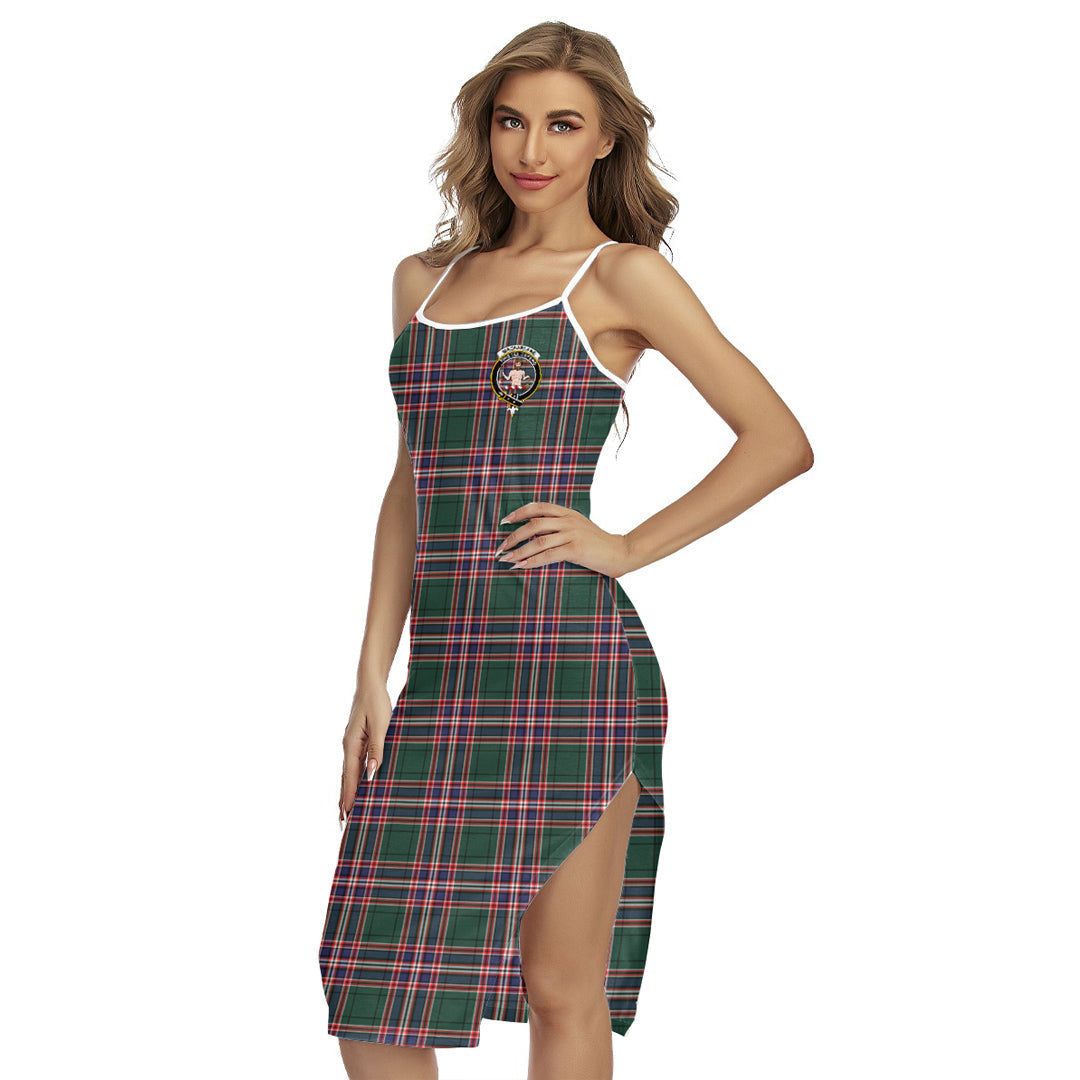 MacFarlane Hunting Modern Tartan Crest Back Cross Cami Dress