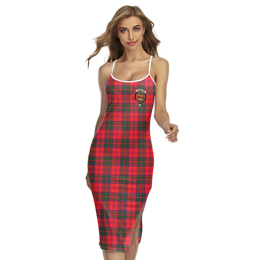 Drummond Modern Tartan Crest Back Cross Cami Dress