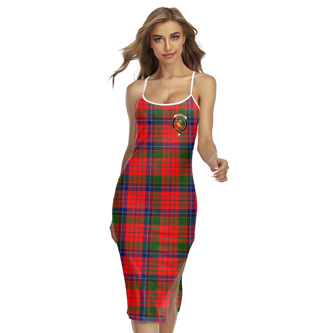 Nicolson Modern Tartan Crest Back Cross Cami Dress