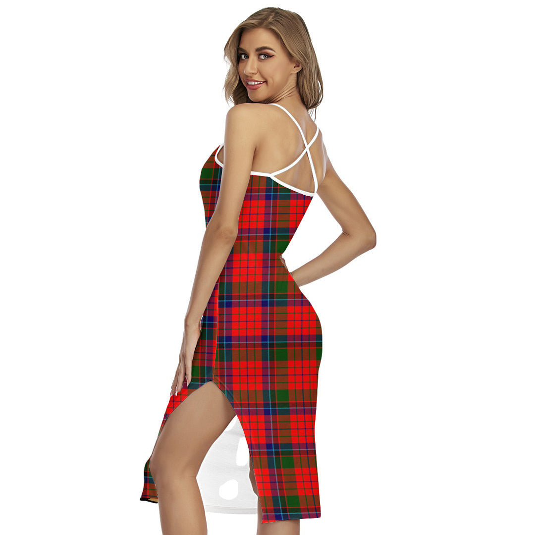 Nicolson Modern Tartan Crest Back Cross Cami Dress