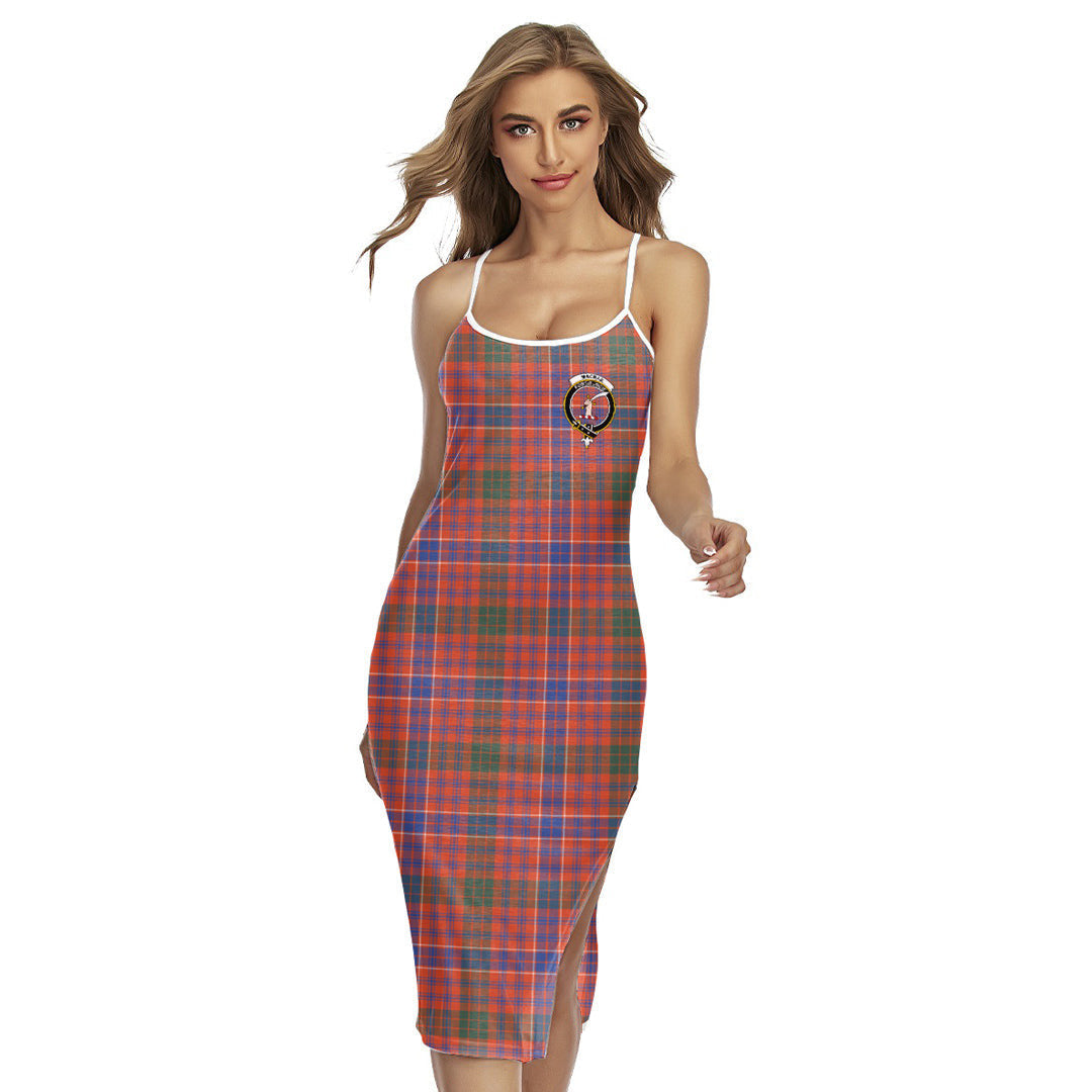 MacRae Ancient Tartan Crest Back Cross Cami Dress