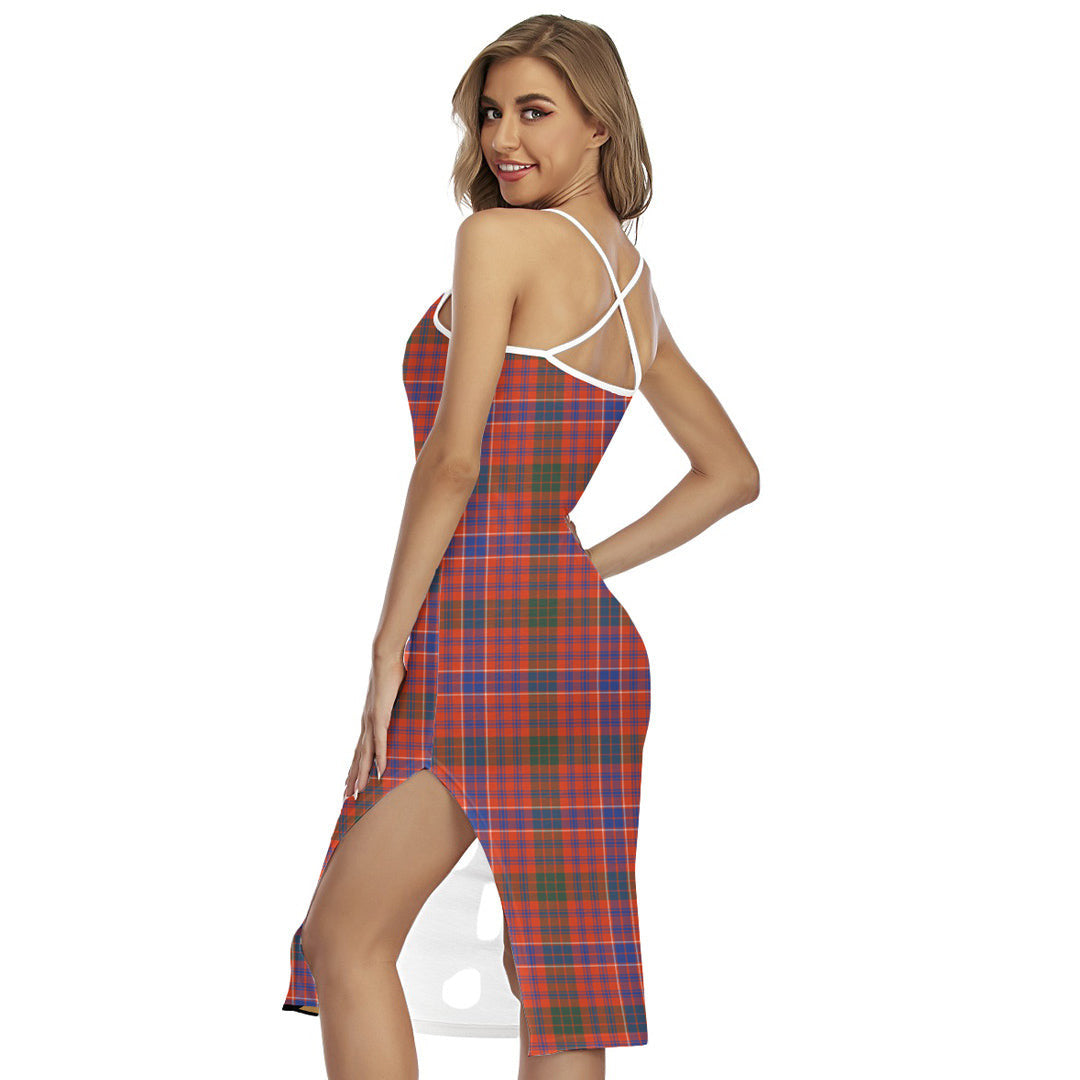 MacRae Ancient Tartan Crest Back Cross Cami Dress