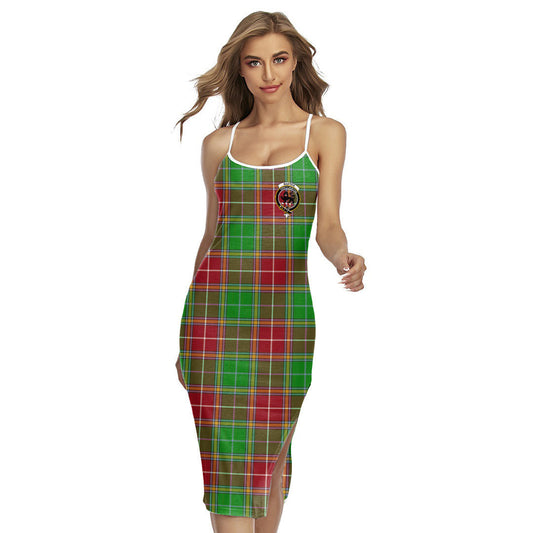 Baxter Modern Tartan Crest Back Cross Cami Dress