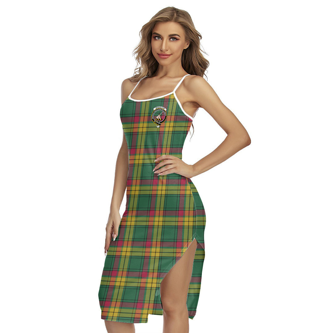 MacMillan Old Ancient Tartan Crest Back Cross Cami Dress