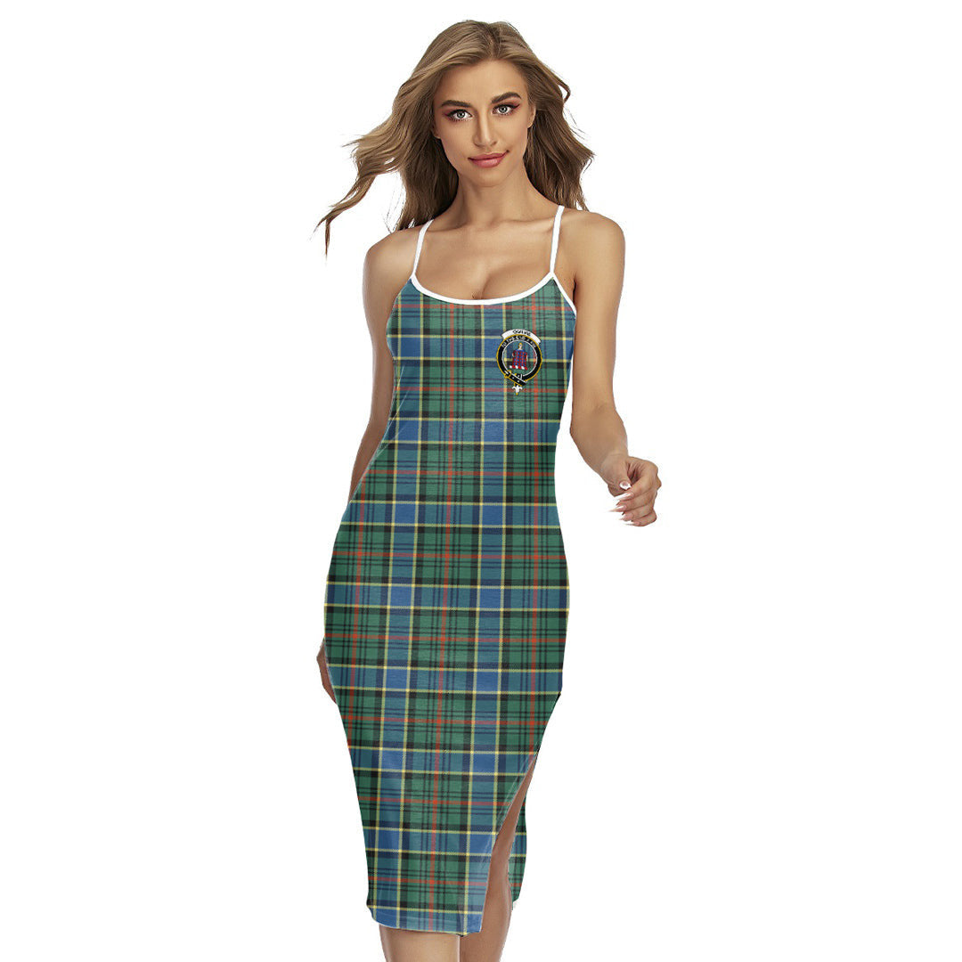 Ogilvie Hunting Ancient Tartan Crest Back Cross Cami Dress